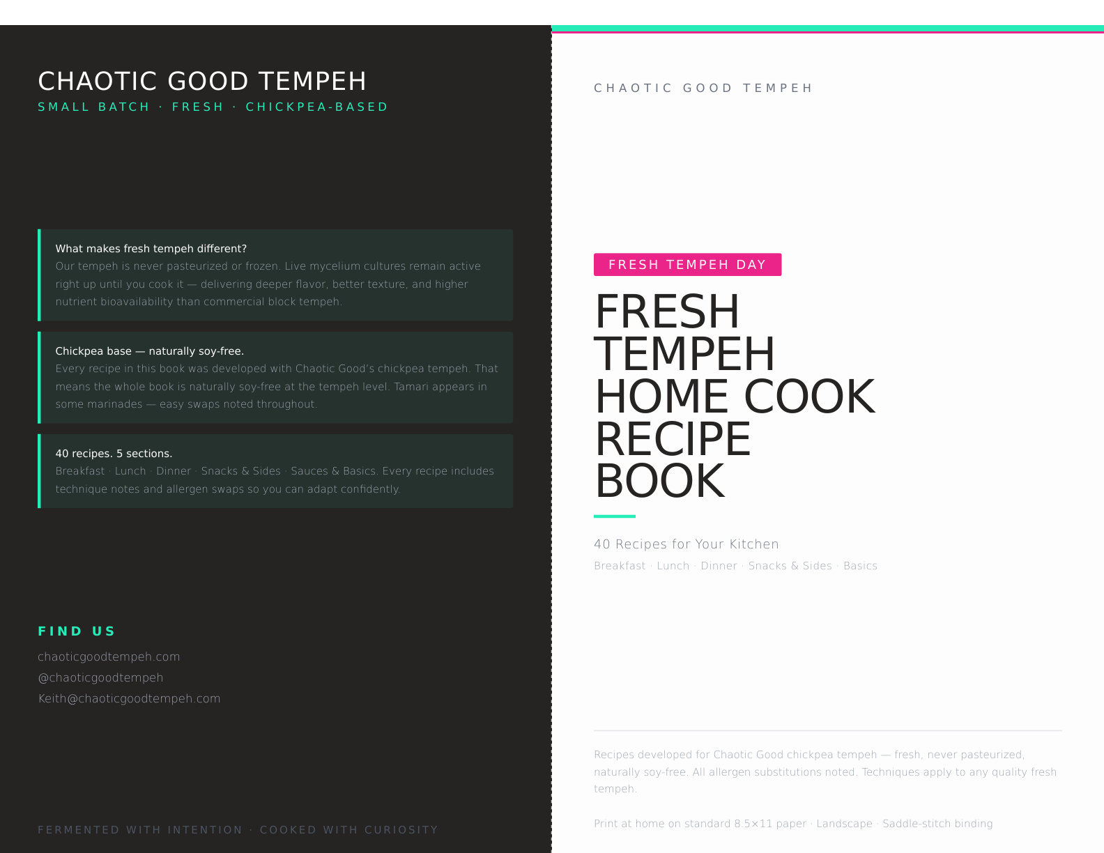 Fresh Tempeh Home Cook Recipe Book
